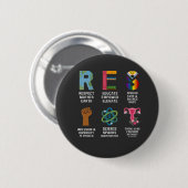 Resist Floral LGBTQ Rechte Trans Equality Button (Vorne & Hinten)