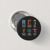 Resist Floral LGBTQ Rechte Trans Equality Button (Vorne & Hinten)