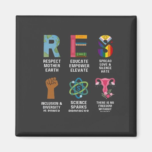 Resist Floral LGBTQ Rechte Trans Equality Magnet (Vorne)