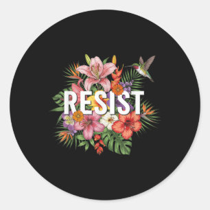 Resist Floral Weibliche Frauen Runder Aufkleber