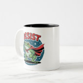 Resist Frog Portland Frog Protest for Men Women Zweifarbige Tasse (Vorderseite Links)