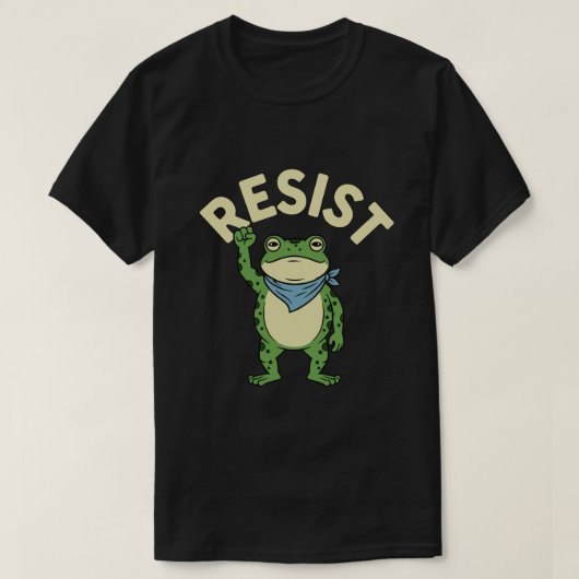 Resist Frosch Illustration T-Shirt, Süßer Protest T-Shirt (Design vorne)