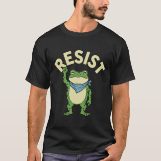 Resist Frosch Illustration T-Shirt, Süßer Protest T-Shirt