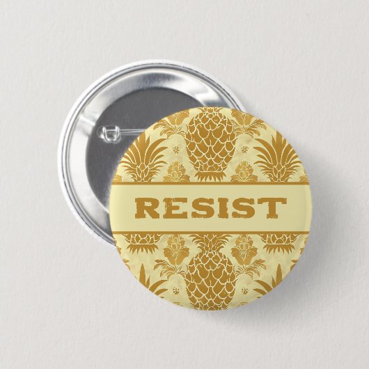 Resist Golden Pineaple Button (Vorne & Hinten)