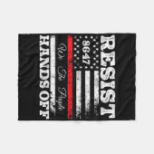 Resist Hands Off 86 47 US American Flag Appare Fleecedecke (Vorderseite (Horizontal))