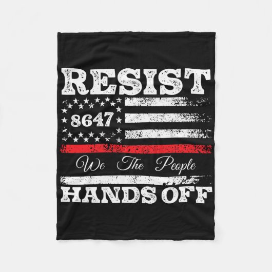 Resist Hands Off 86 47 US American Flag Appare Fleecedecke (Vorderseite)