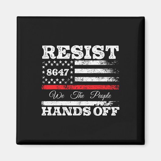 Resist Hands Off 86 47 US American Flag Appare Magnet (Vorne)