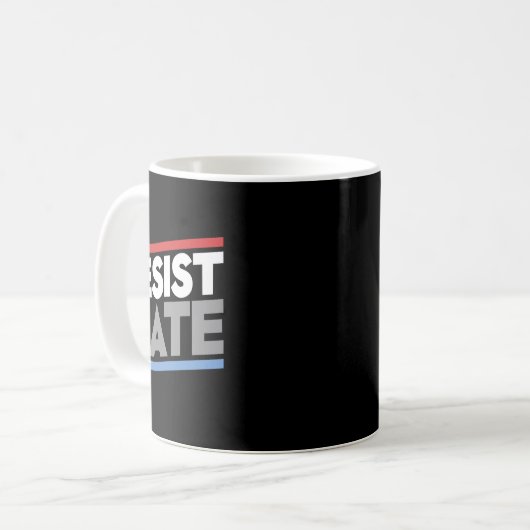 Resist Hate Kaffeetasse (Vorderseite Links)
