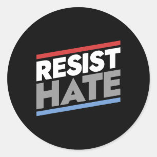 Resist Hate Runder Aufkleber