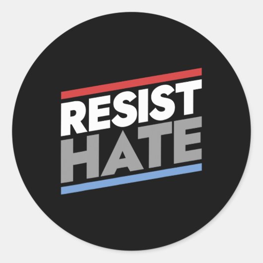 Resist Hate Runder Aufkleber (Vorderseite)