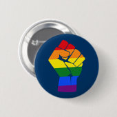 #Resist LGBT Rainbow Raw Fist Protest Button (Vorne & Hinten)