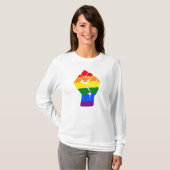 #Resist LGBT Rainbow Raw Fist Protest T-Shirt (Vorne ganz)