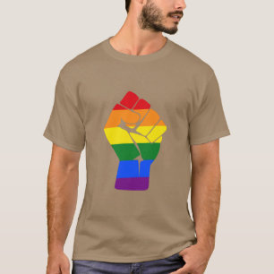 #Resist LGBT Rainbow Raw Fist Protest T-Shirt