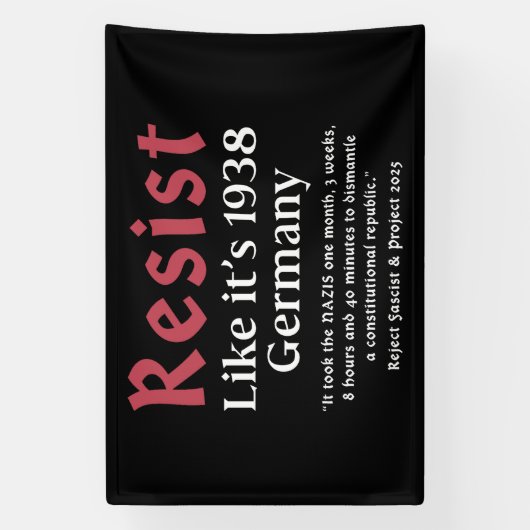 Resist Like It's 1938 Deutschland Banner (Vertikal)