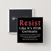 Resist Like It's 1938 Deutschland Button (Vorne & Hinten)