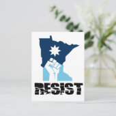 Resist Minnesota Raised Fist Postkarte (Stehend Vorderseite)
