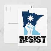 Resist Minnesota Raised Fist Postkarte (Vorne/Hinten)