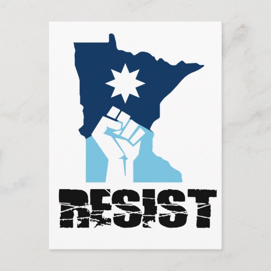 Resist Minnesota Raised Fist Postkarte (Vorderseite)