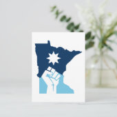 Resist Minnesota Raised Fist Postkarte (Stehend Vorderseite)