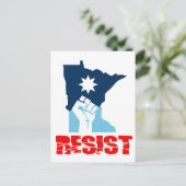 Resist Minnesota Raised Fist Postkarte (Stehend Vorderseite)