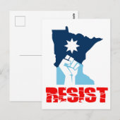 Resist Minnesota Raised Fist Postkarte (Vorne/Hinten)