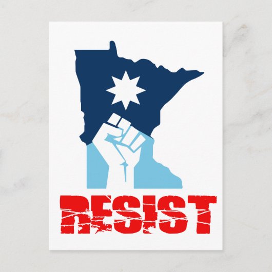 Resist Minnesota Raised Fist Postkarte (Vorderseite)