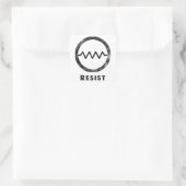 "Resist" mit Text Quadratischer Aufkleber (Tasche)