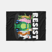 Resist No King Portland Frog Costume Activists Gro Fleecedecke (Vorderseite (Horizontal))