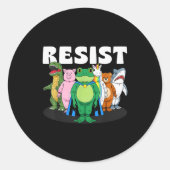 Resist No King Rtland Frog Costume Activists Group Runder Aufkleber (Vorderseite)
