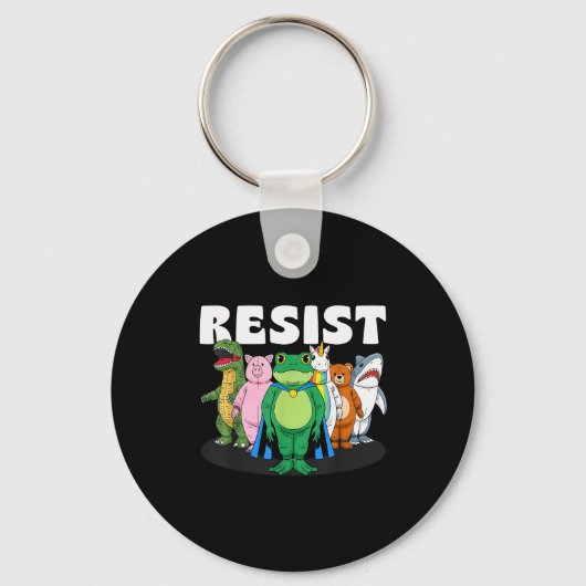 Resist No King Rtland Frog Costume Activists Group Schlüsselanhänger (Vorderseite)