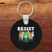 Resist No King Rtland Frog Costume Activists Group Schlüsselanhänger (Vorderseite)