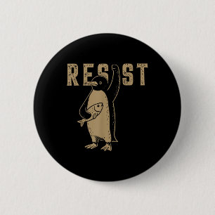 Resist Penguin Activism Grafik Design Button