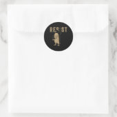 Resist Penguin Activism Grafik Design Runder Aufkleber (Tasche)