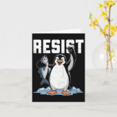 Resist Penguin Activism Graphic Design 1 Karte (Gelbe Blume)