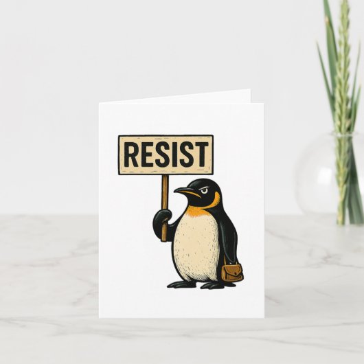 Resist Penguin Activism Graphic Design 2 Karte (Vorderseite)