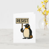 Resist Penguin Activism Graphic Design 2 Karte (Gelbe Blume)