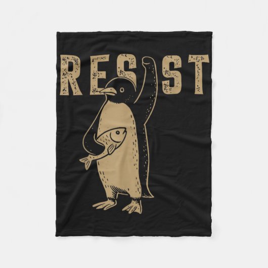 Resist Penguin Activism Graphic Design 7 Fleecedecke (Vorderseite)