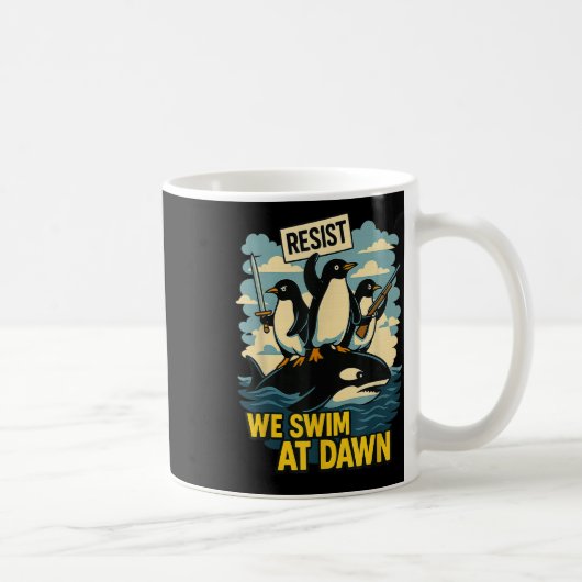 Resist Penguin Activism Graphic Design _8 Kaffeetasse (Rechts)