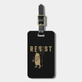 Resist Penguin Activism Graphic Design Vintag Gepäckanhänger (Vorderseite vertikal)