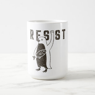 Resist Penguin Activism Graphic Design Vintag Kaffeetasse