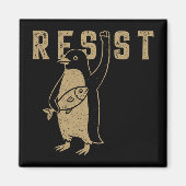 Resist Penguin Activism Graphic Design Vintag Magnet (Vorne)
