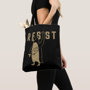 Resist Penguin Activism Graphic Design Vintag Tasche