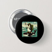Resist Penguin Activism Graphic Funny Pinguin Agai Button (Vorne & Hinten)