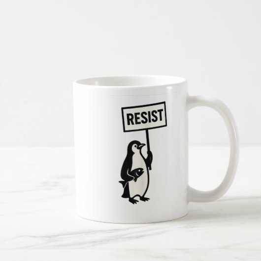 Resist Penguin Activism Graphic Kaffeetasse (Rechts)