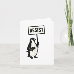 Resist Penguin Activism Graphic Karte