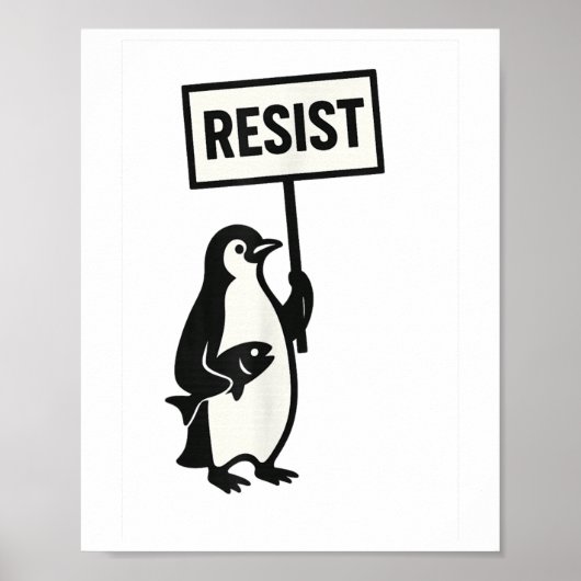 Resist Penguin Activism Graphic Poster (Vorne)