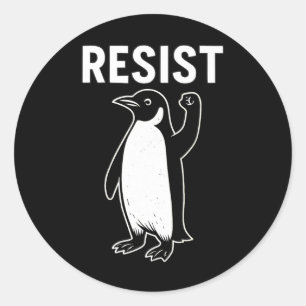 Resist Penguin Activism Penguins Resist Runder Aufkleber