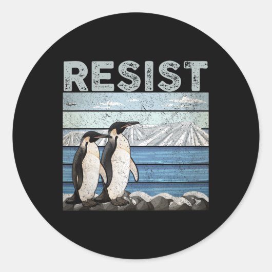 Resist Penguin-Aktivismus Runder Aufkleber (Vorderseite)