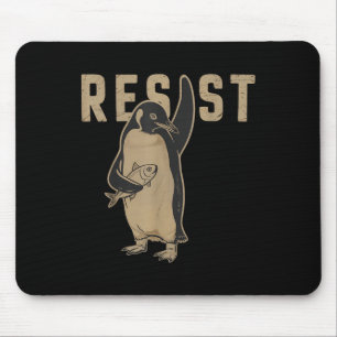 Resist Penguin _ Hand Off _ Pinguine Protest Mousepad
