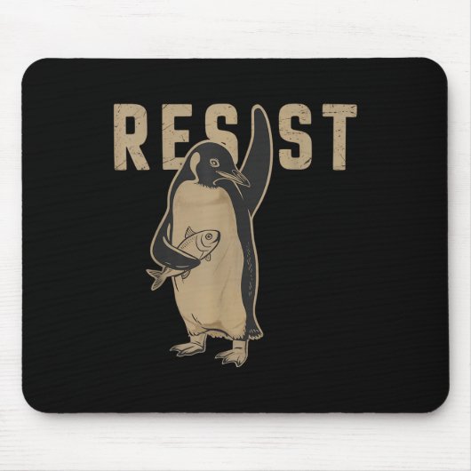 Resist Penguin _ Hand Off _ Pinguine Protest Mousepad (Vorne)